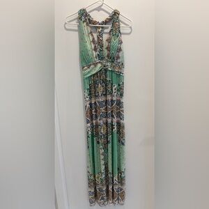 Long Green Paisley Dress size Medium